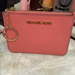 Michael Kors Pink Zip Card Holder